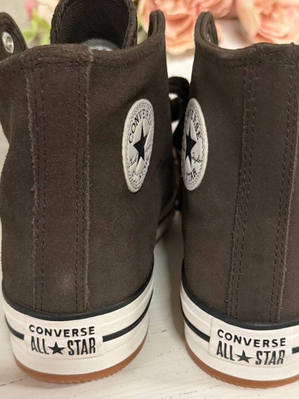 NWOT Converse All Star Brown Suede High Tops - Picture 3 of 7